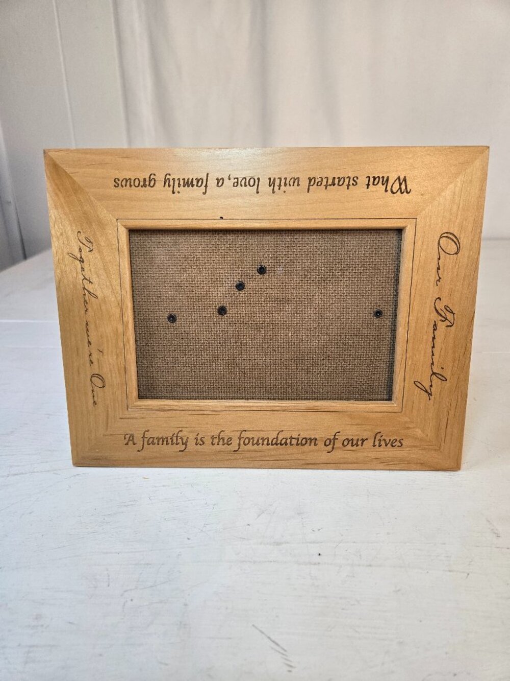 Wood 4 x 6 Size Photo Frame "A family is the foundation of our lives"